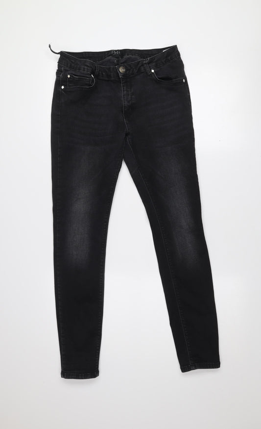 Poco by Pippa Girls Black Skinny Jeans Size 14 Stretch Cotton Denim