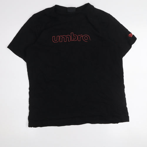 Umbro Women Black XL Basic Sports T-Shirt Short Sleeve Crew Neck