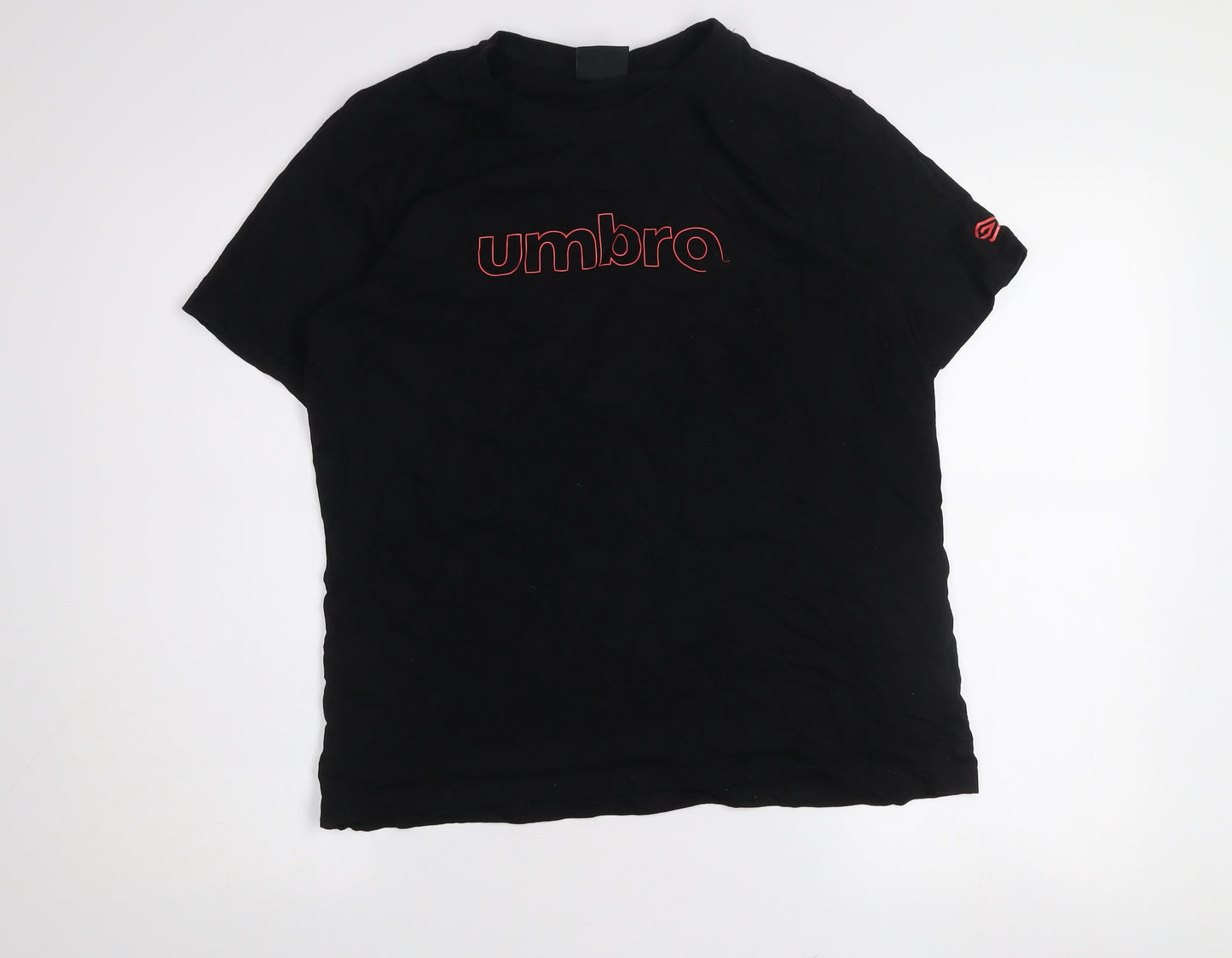 Umbro Women Black XL Basic Sports T-Shirt Short Sleeve Crew Neck