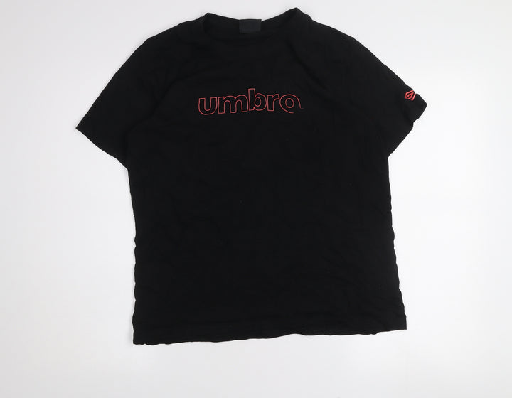 Umbro Women Black XL Basic Sports T-Shirt Short Sleeve Crew Neck