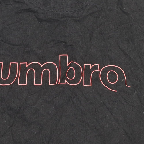 Umbro Women Black XL Basic Sports T-Shirt Short Sleeve Crew Neck