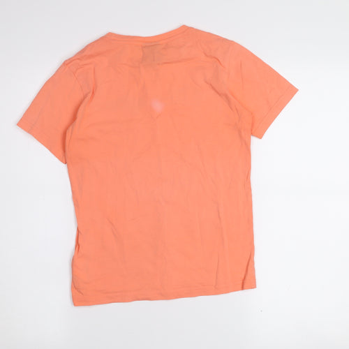 Champion Boys Orange Cotton Logo T-Shirt 9-10 Years Regular Fit