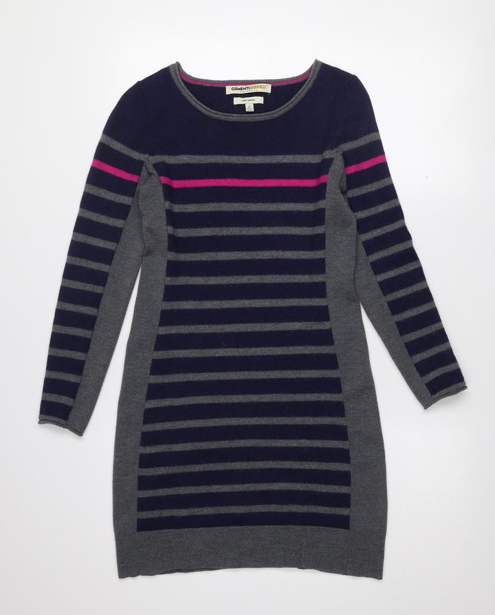 Clements Ribeiro Women's Multicoloured Merino Wool Striped Jumper Size 12