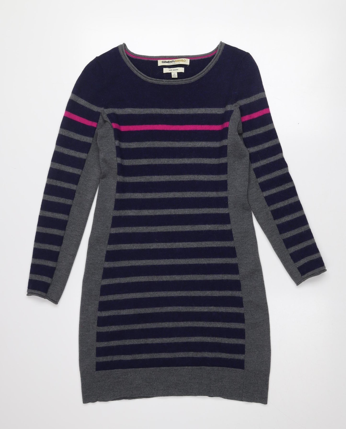 Clements Ribeiro Women's Multicoloured Merino Wool Striped Jumper Size 12