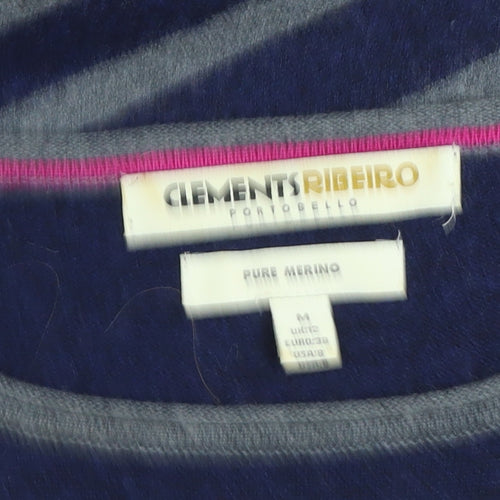 Clements Ribeiro Women's Multicoloured Merino Wool Striped Jumper Size 12