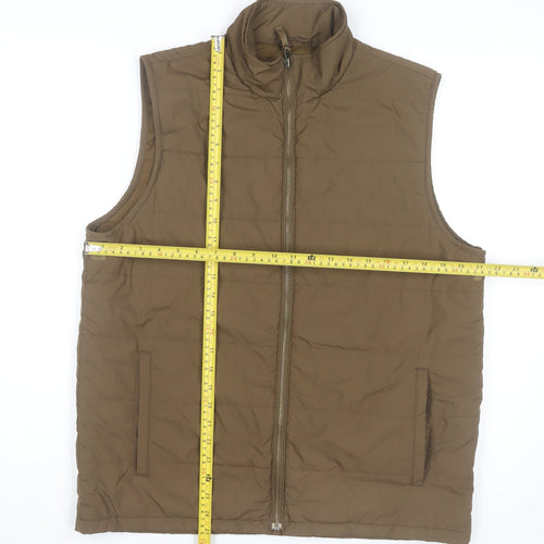 Lands' End Men's Brown M 38in Padded Bodywarmer Waistcoat