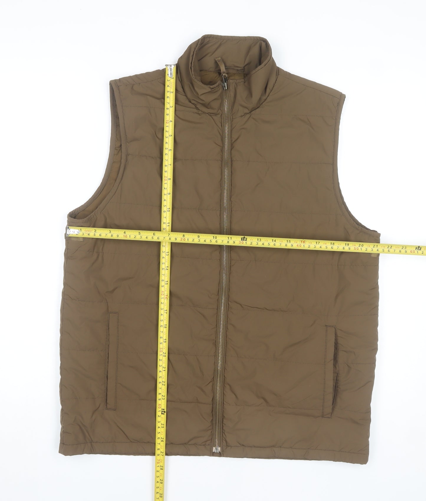Lands' End Men's Brown M 38in Padded Bodywarmer Waistcoat
