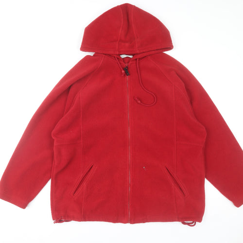 St. Bernard Women's Red Fleece Hooded Zip Jacket Size 14-16