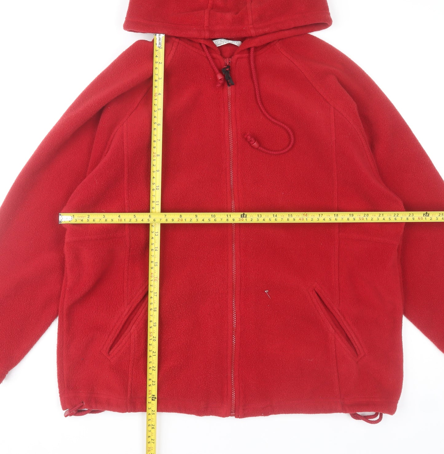 St. Bernard Women's Red Fleece Hooded Zip Jacket Size 14-16