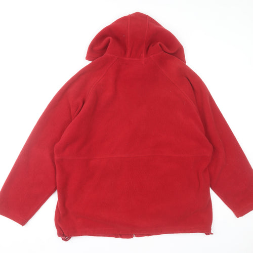 St. Bernard Women's Red Fleece Hooded Zip Jacket Size 14-16