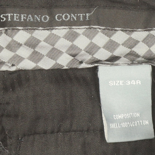 Stefano Conti Men's Blue Corduroy Chino Trousers Size 34 Regular