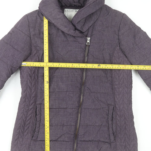 John Rocha Womens Purple Puffer Jacket Size 12 Winter Zip Coat