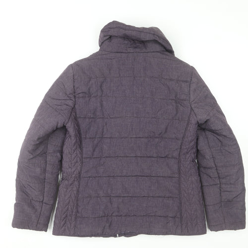 John Rocha Womens Purple Puffer Jacket Size 12 Winter Zip Coat