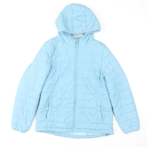 Peter Storm Womens Blue Size 10 Quilted Hooded Puffer Jacket