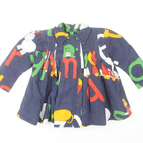 Poppy Ltd Multicoloured Alphabet Print Cotton Baby Coat 18 Months