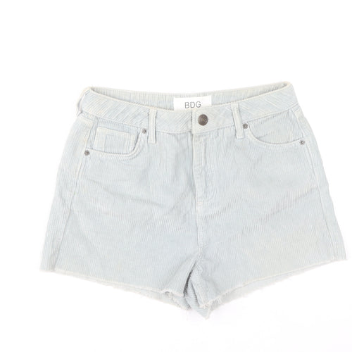 BDG Women Blue High Rise Cut-Off Corduroy Shorts Size 10