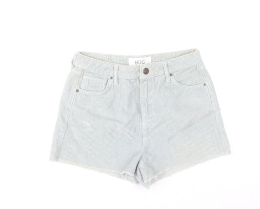 BDG Women Blue High Rise Cut-Off Corduroy Shorts Size 10