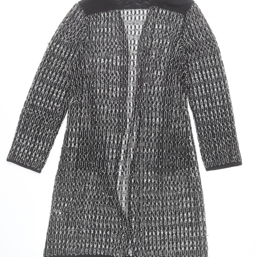 Chico’s Women’s Black Open-Knit Long Cardigan Size 16