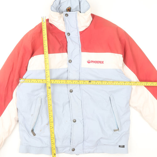 Phoenix Women's Blue Red Ski Puffer Jacket S Winter Retro Outdoor