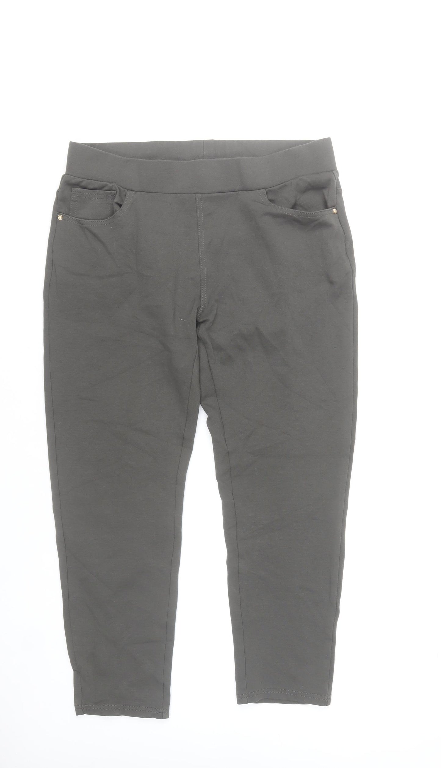 Miss Bon Women’s Grey Stretch Jegging Trousers Size 16