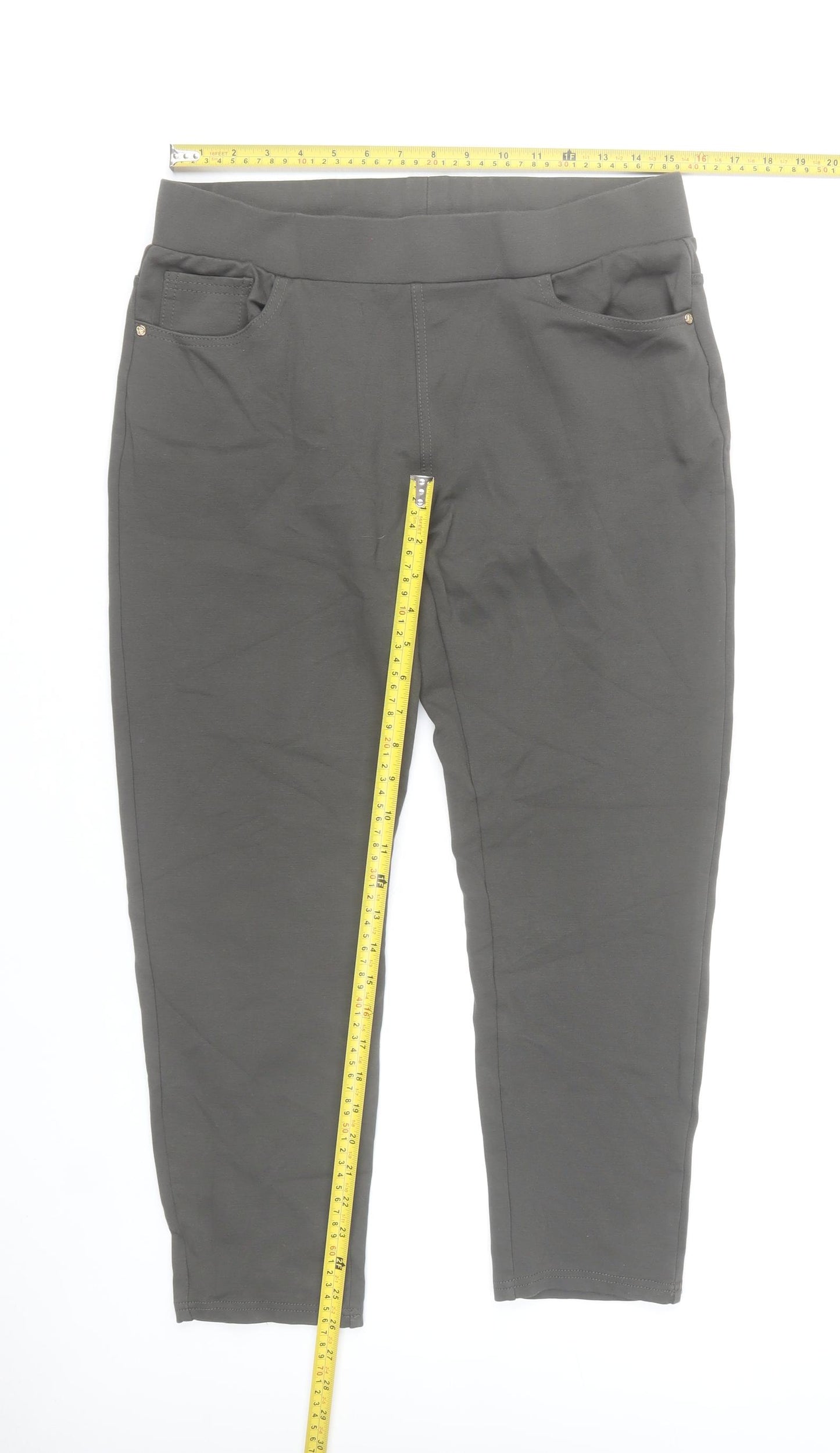 Miss Bon Women’s Grey Stretch Jegging Trousers Size 16
