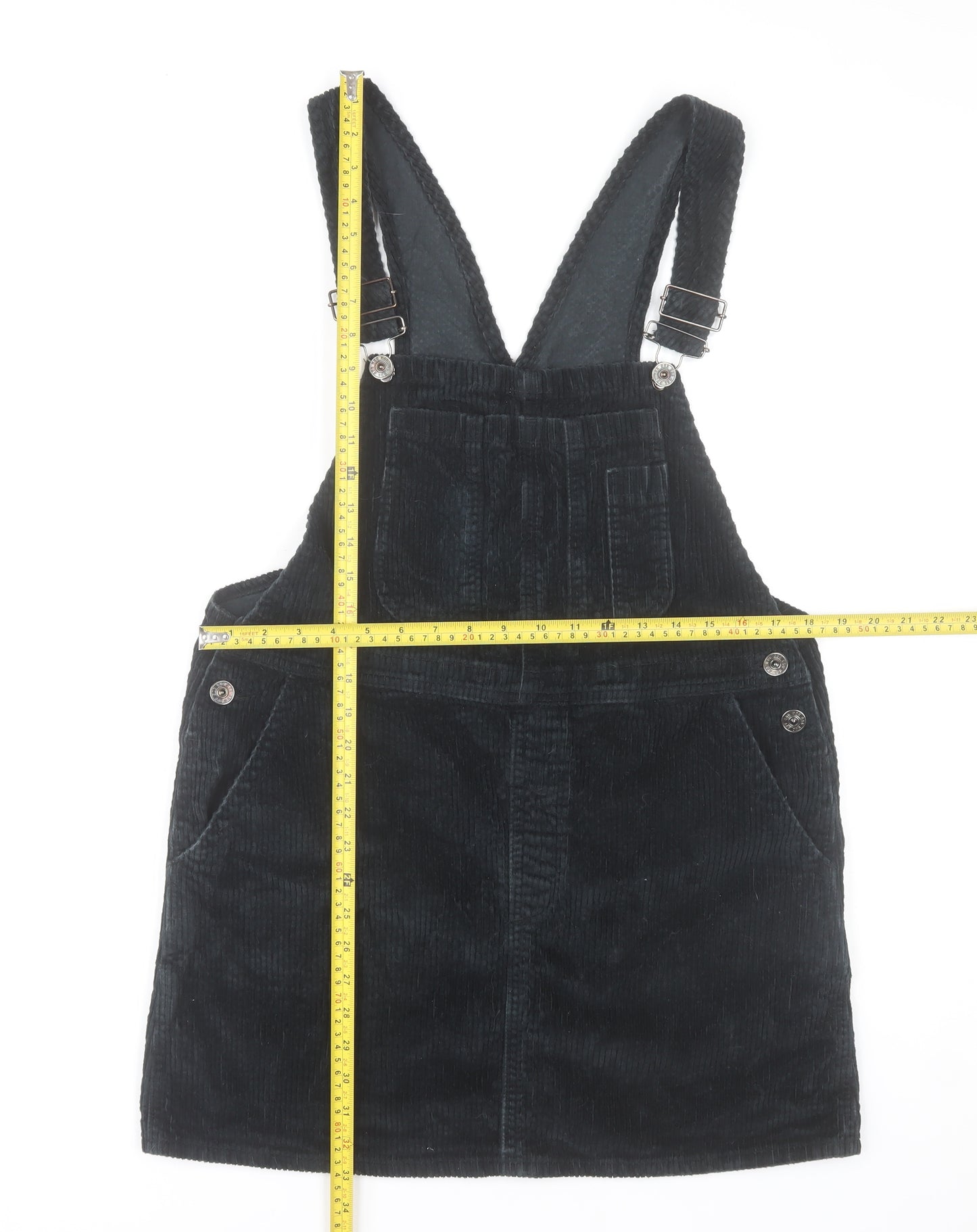 BDG Urban Outfitters Women's Black Corduroy Pinafore Dress L