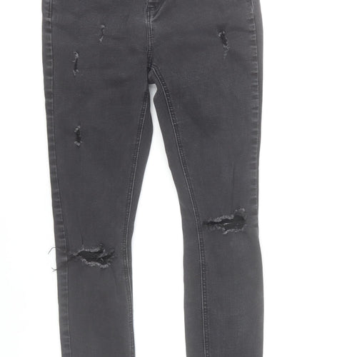 Denim Co. Womens Black Skinny Distressed Jeans Size 6 Slim Fit