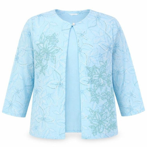 Heather Valley Women's Blue Floral Tunic Blouse Size 20 Long Sleeve