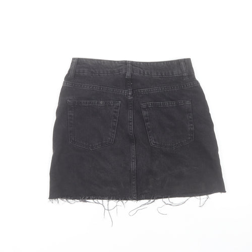 Topshop Women Black Denim A-Line Mini Skirt Size 6