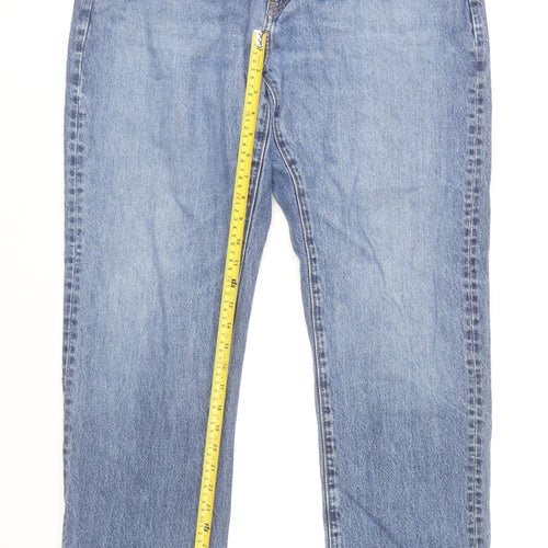 UNIQLO Men’s Blue 35x32 Straight Leg Denim Jeans Cotton Regular Fit