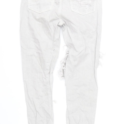 American Eagle Women’s White Distressed Mom Jeans Size 6 Regular