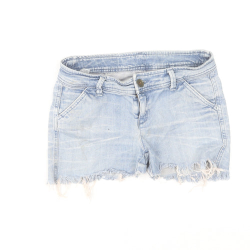 United Colors of Benetton Girls Blue Denim Cut-Off Shorts Size 12 Years