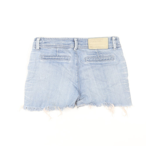 United Colors of Benetton Girls Blue Denim Cut-Off Shorts Size 12 Years