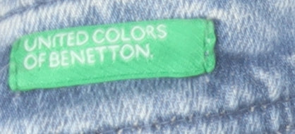 United Colors of Benetton Girls Blue Denim Cut-Off Shorts Size 12 Years