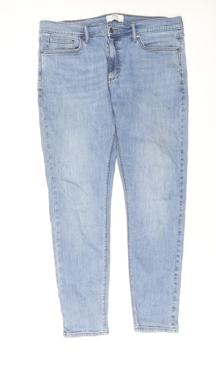 Marks and Spencer Men's Blue Skinny Denim Jeans 36W 31L
