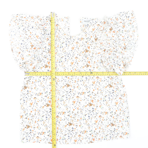 Vero Moda Women’s White Floral Ruffle Tunic Blouse Size S