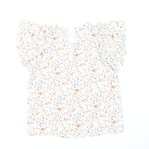 Vero Moda Women’s White Floral Ruffle Tunic Blouse Size S