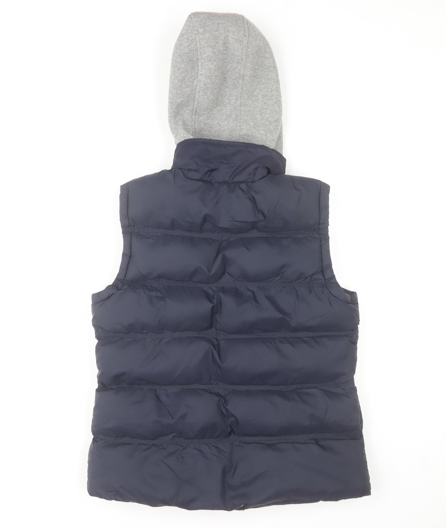 Dunnes Boys Blue Hooded Puffer Gilet Size 12 Years Nylon Padded Vest