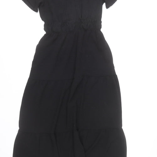 Monteau Los Angeles Women Black Midi A-Line Dress Size M