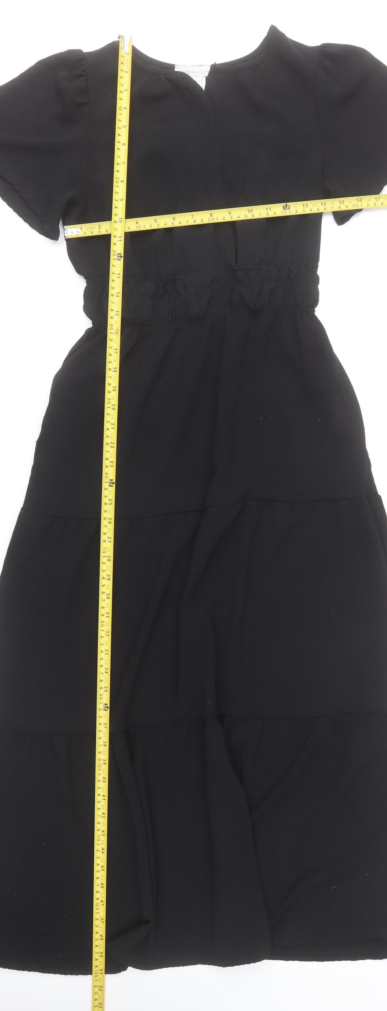 Monteau Los Angeles Women Black Midi A-Line Dress Size M