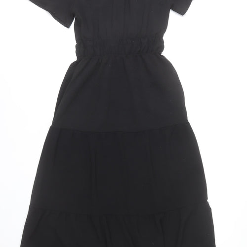 Monteau Los Angeles Women Black Midi A-Line Dress Size M