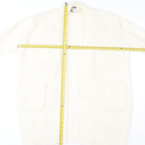 Zara Women's Ivory Chunky Knit Open Cardigan Size 12