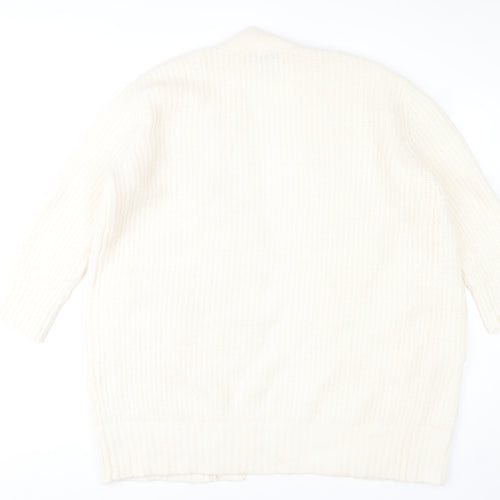 Zara Women's Ivory Chunky Knit Open Cardigan Size 12