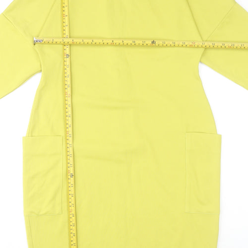 Kate Plum Women's Yellow XL Shift Dress with Pockets