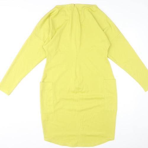 Kate Plum Women's Yellow XL Shift Dress with Pockets