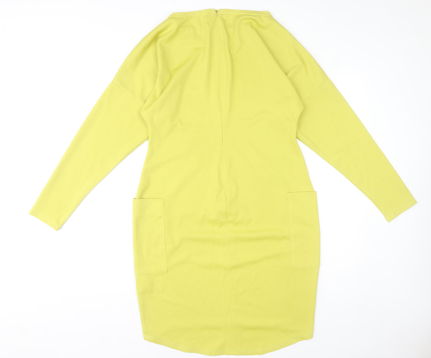 Kate Plum Women's Yellow XL Shift Dress with Pockets