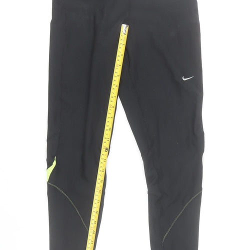 Nike Women's Black Fit Dry Running Leggings UK 12-14