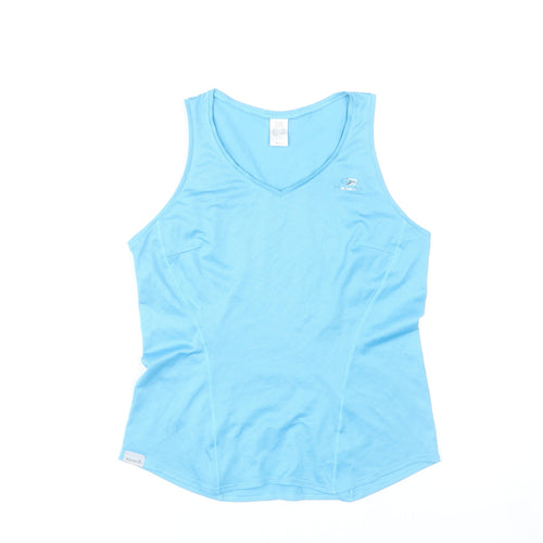 Kalenji Women's Blue V-Neck Sports Tank Top Size 12