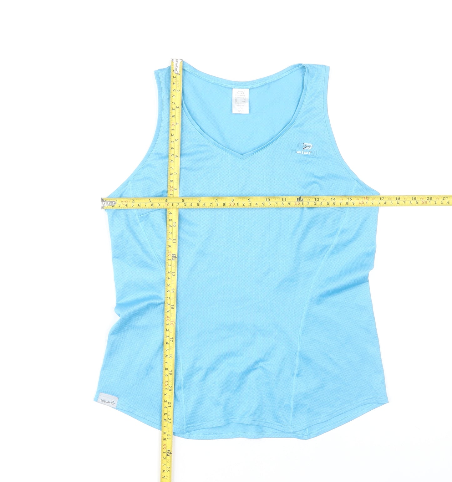 Kalenji Women's Blue V-Neck Sports Tank Top Size 12