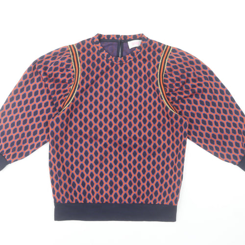 Savida Women's Multicoloured Puff Sleeve Pullover Sweatshirt Medium